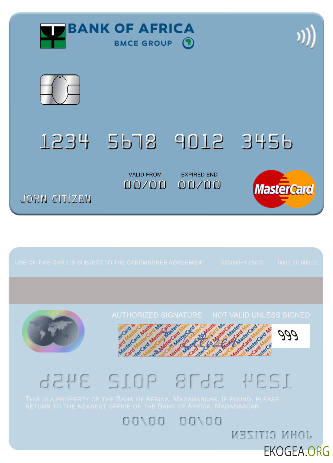 Carte Mastercard de la Banque d'Afrique de Madagascar